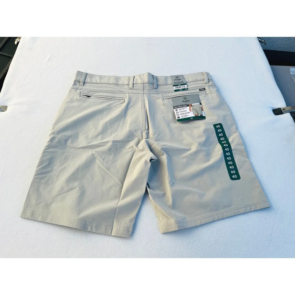 Hurley Trek Hybrid Shorts Mens 40 Light Khaki Tan 20 Inch 4-Way Stretch New